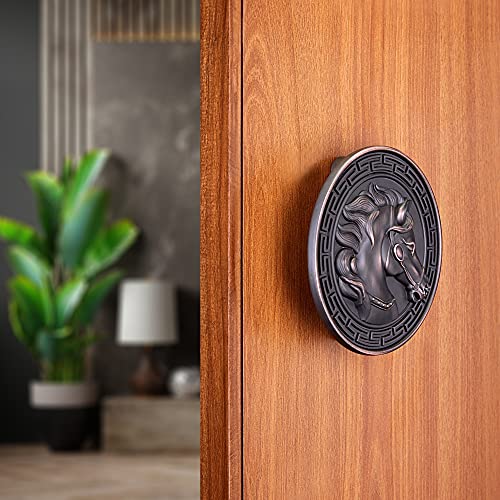 Image of LAPO Premium Pull Push Main Door Handle, 4 Inch Zinc Round Handle for Main Door Entrance, Modern Design for Wooden & Glass Doors, Strong Build, Effortless Setup, Copper Finish - Pack of 1