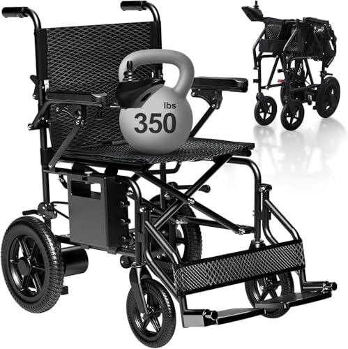 Image of Hassky Electric Wheelchair for Adults Foldable, 15 Miles Range Motorized Wheelchair, Power Wheelchairs for Seniors Supports Up to 350 lbs, Black