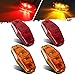Partsam (2 Amber + 2 Red) 2.54x1.06 side marker light (amber/red lens) Truck Trailer Lights Clearance Universal