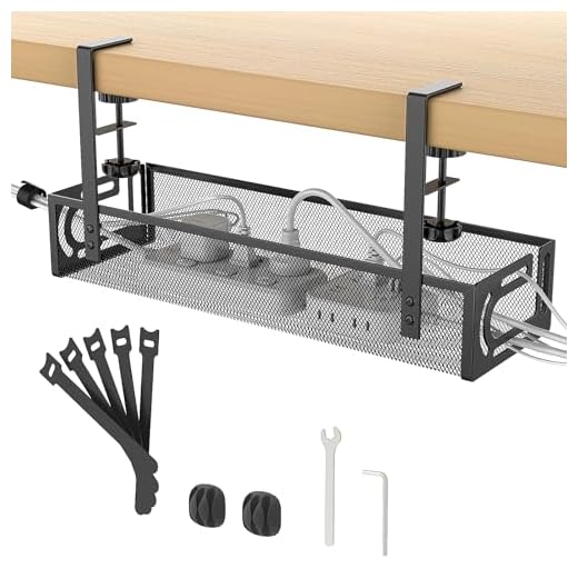 Cinati Kabelmanagement-Tablett für den Schreibtisch, ohne Bohren, Kabelablage mit Klemme für Schreibtisch-Kabelmanagement, Schreibtisch-Kabelmanagementbox für Büro, Zuhause, Keine Schäden am