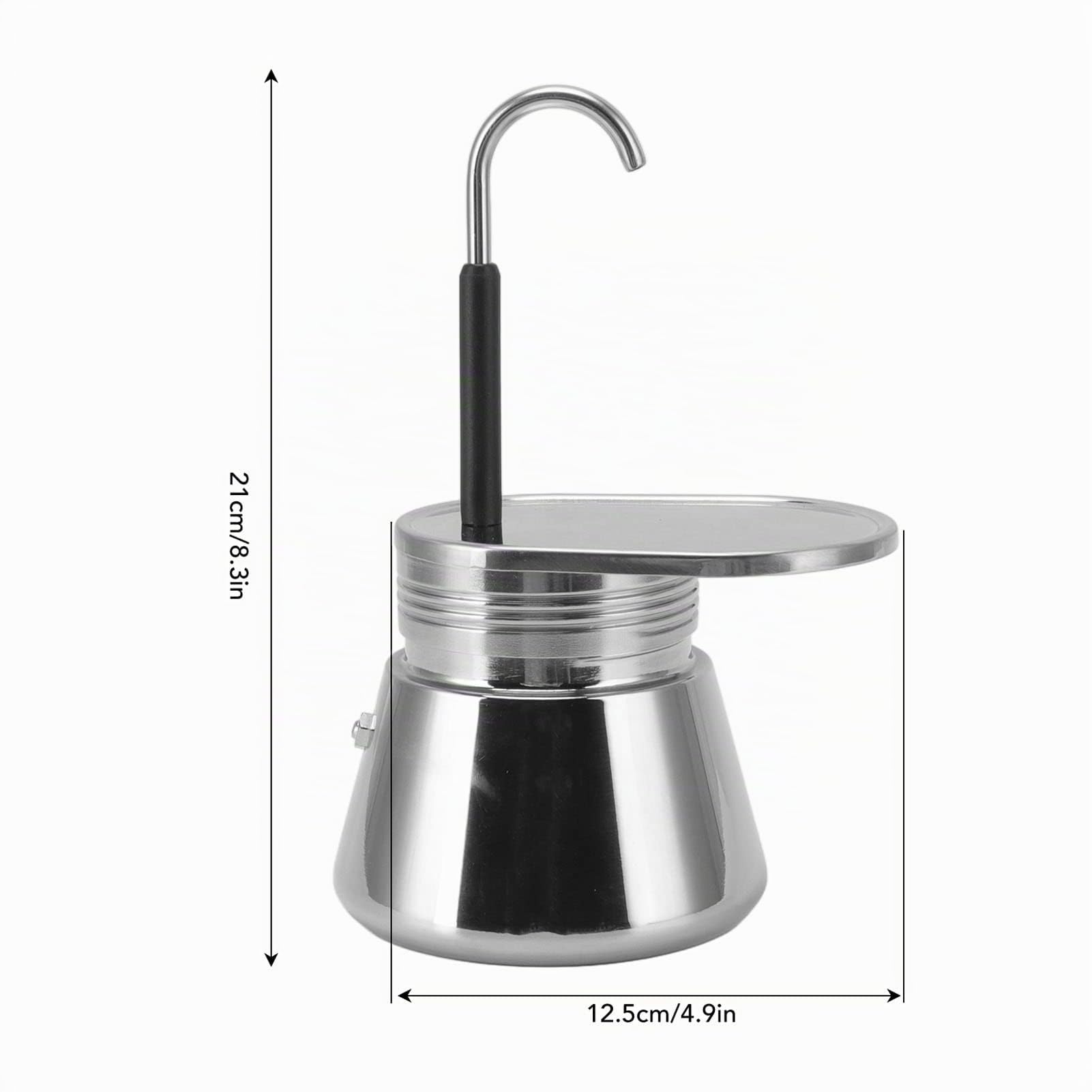 Topiky Moka de 1 Taza, Espresso Italiana de Acero Inoxidable, Moka para Estufa, Portátil de Gran Capacidad DIY, 101 a 500 Ml