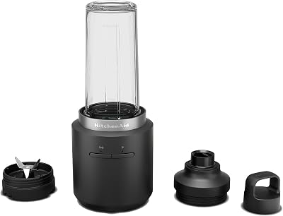 Kitchenaid Kitchenaid Go – Frullatore portatile per frullati e bevande ghiacciate, senza BPA, 473 ml, senza batteria, colore nero