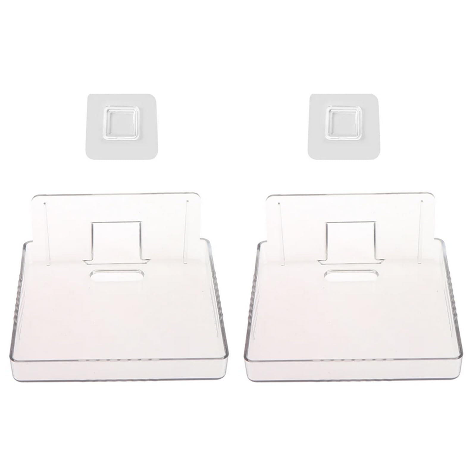 TECKEEN 2Pcs Center Shelves Wall Mounted TV Set-top Box Holder Bracket Wall Mount Shelf for Cable Boxes, DVD Player, Games Consoles