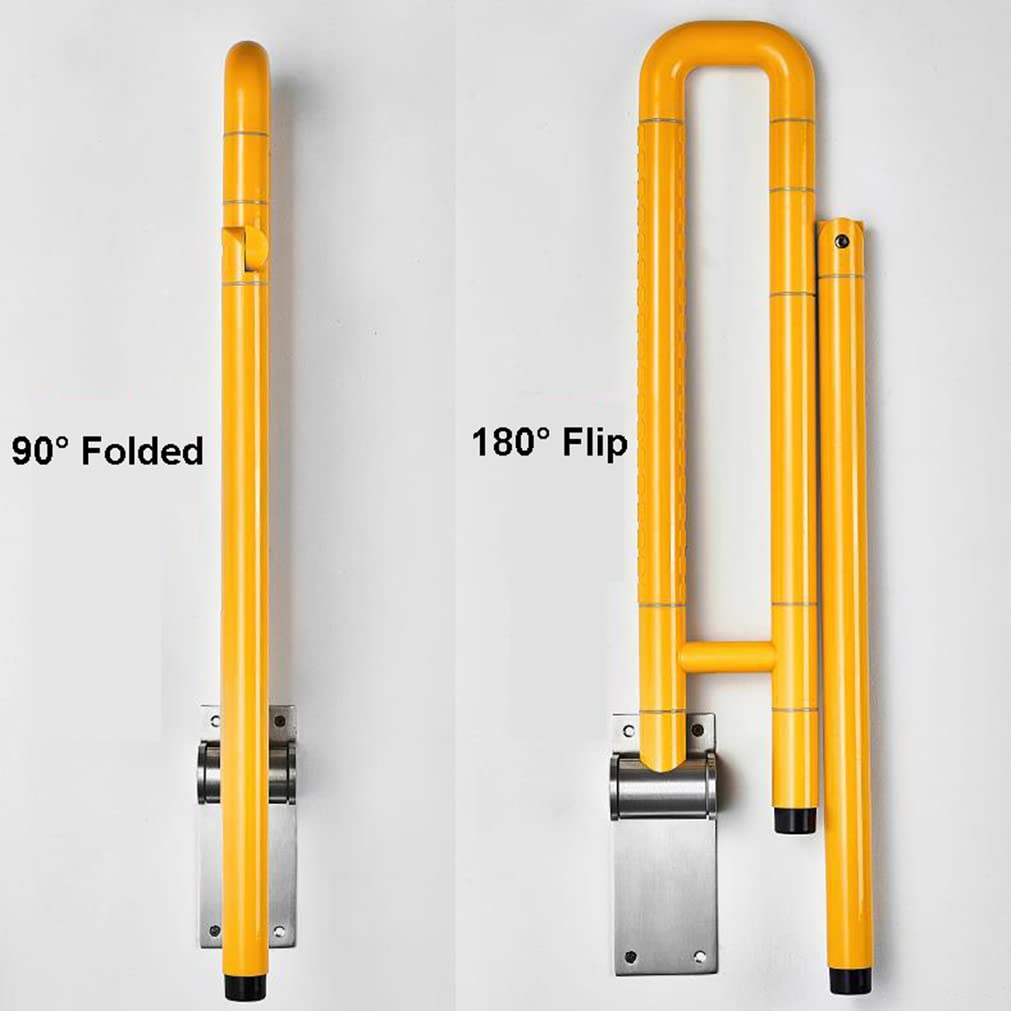 Asa De Seguridad para Baño Barra de Apoyo para Inodoro Barra abatible inoxidable adaptado a personas mayores y con minusvalías Agarraderas asidero plegable resistencia al deslizamiento (75cm,blanco)