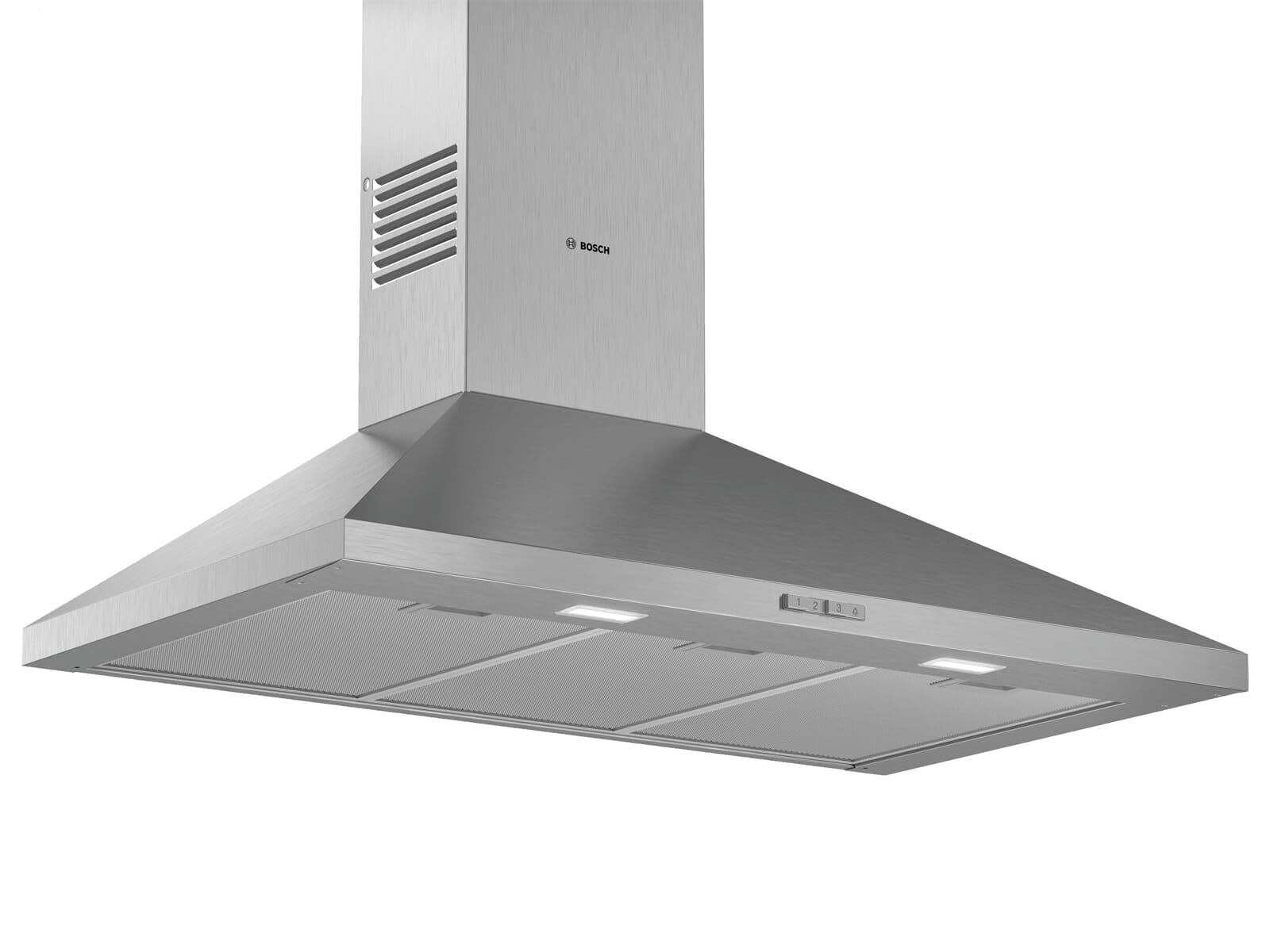 Bosch DWP96BC50 hotte 600 m³/h Monté au mur Acier inoxydable A - Hottes (600 m³/h, Conduit, A, A, C, 69 dB)