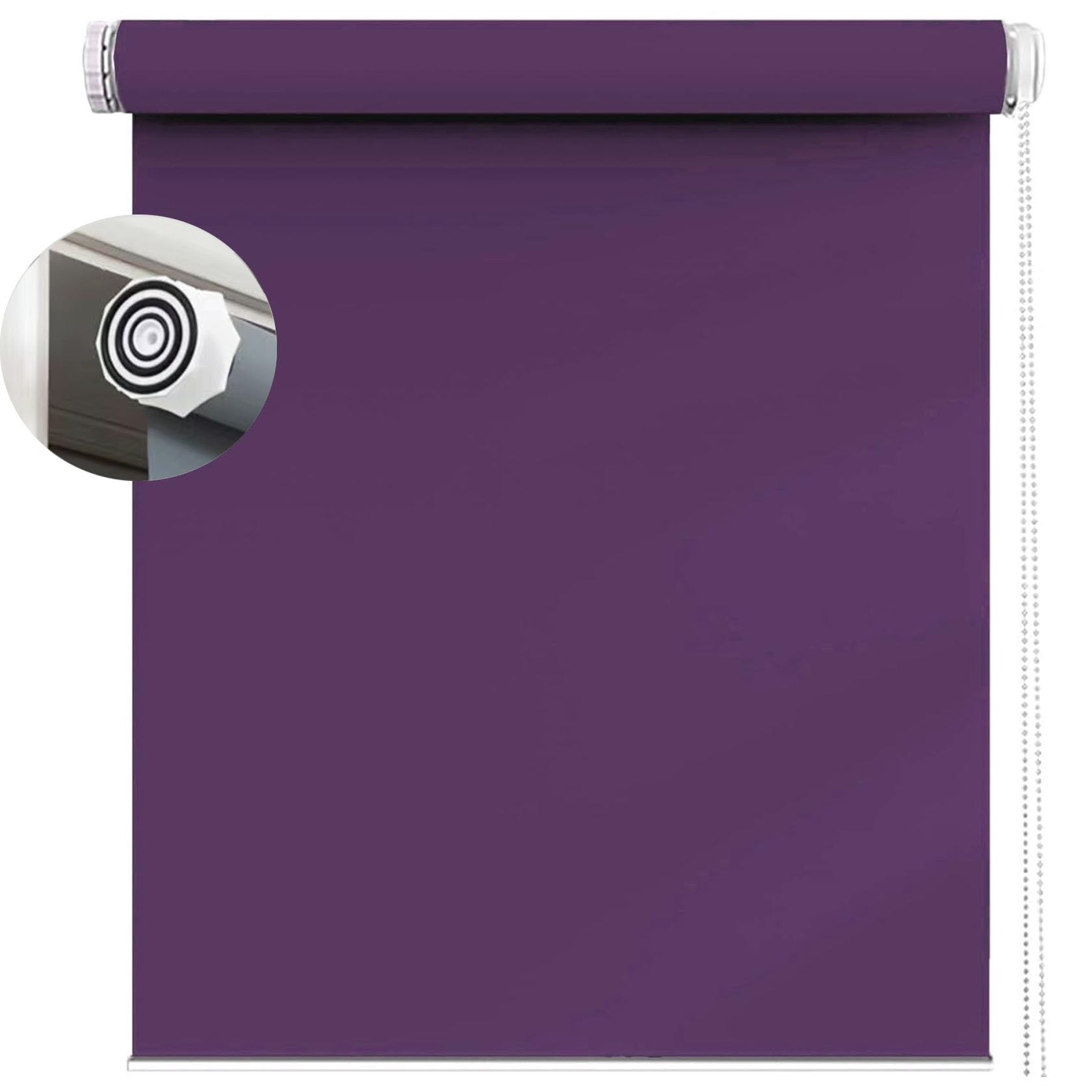 Blackout Blinds No Drill 35 x 160 cm Thermal Insulated UV Protection, Roller, Roman and Vertical blinds with Install Accessories for Any Window, Loft, Purple