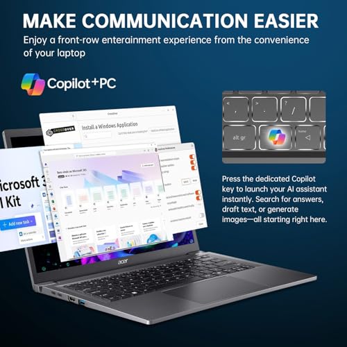 Image of Acer Aspire 14 inch FHD Touchscreen Laptop, Intel Core Ultra 5 226V, Intel ARC 130V,16GB DDR5 RAM, 512GB SSD, AI Copilot+ Business Laptop PC, Win 11 Pro, Wi-Fi 6E, w /HDMI Cable /Pen,with Lifetime Office