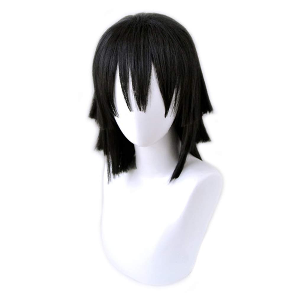 HIROAKIYA Parrucca Obanai Iguro Cosplay Wig with Wig Cap