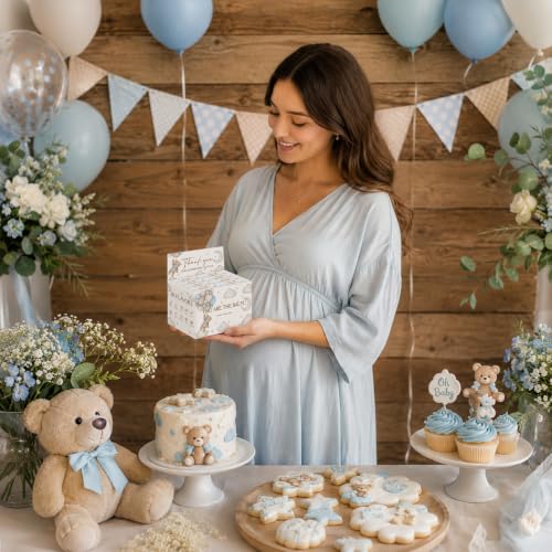 Image of 50 Pack Bear Baby Shower Moisturizing Lip Balms in Bulk Party Favors Reception Ideas It's a Boy Blue Gender Reveal Thank You For Celebrating With Us Gifts Birthday Gift You Are The Balm Beeswax