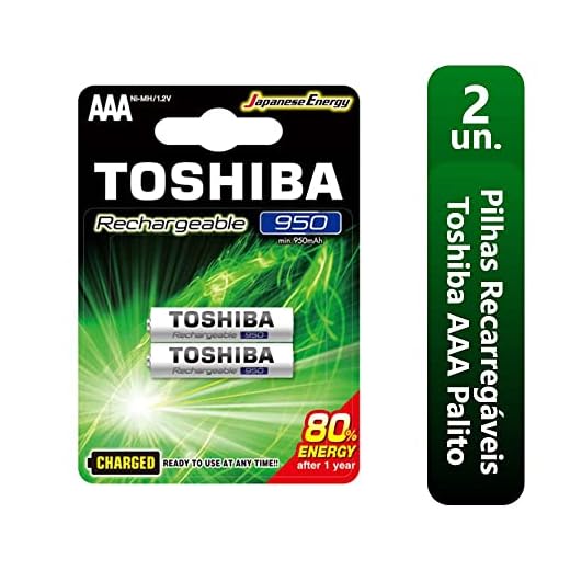 Pilha Recarregável AAA 1,2V 950mAh TNH3GAE TOSHIBA (Cartela com 2 unid.)