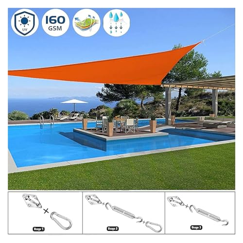 Toldo triangular naranja SIYAN de 5x5x7.1m permeable para terraza 4