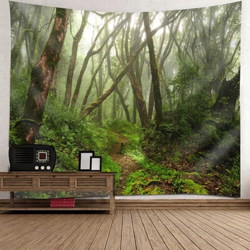 Tapisserie nature paysage jungle 220x240cm pour décoration murale
