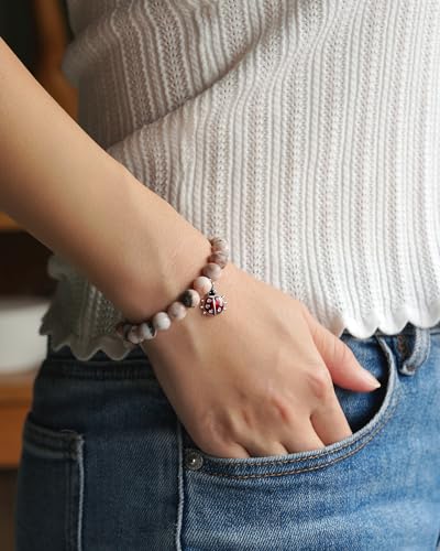 Lucky Ladybug Bracelet Good Luck Charms Gifts for Women with Message Card, Luck Will Always Stay by Your Side3