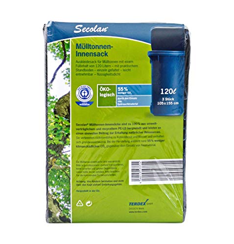 Preisvergleich Produktbild 1x3 Secolan Mülltonnen-Innensack 120 l schwarz