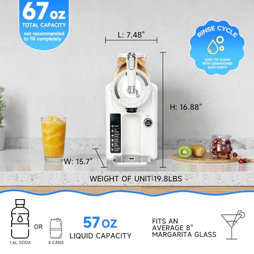 Image of Slushie Machine for Home, No Ice Needed Slushy Machine & Frozen Drink Machine, 6 Presets, Real-Time Temp Display, Auto-Clean Slushy Maker Machine for Margaritas, Frappes, Milkshakes, Party Size(White)