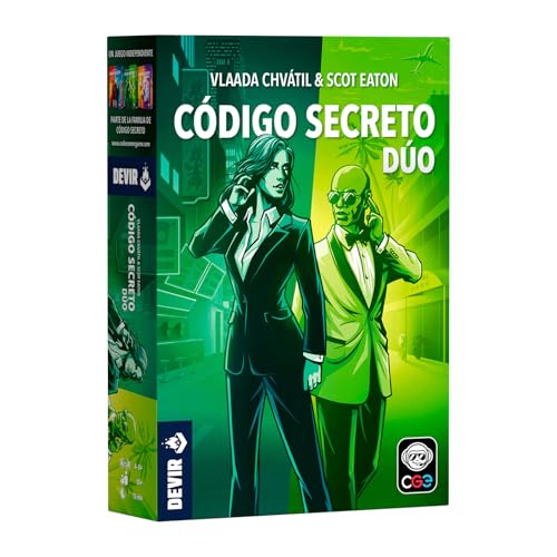 Devir – Código Secreto Dúo, Juego de Mesa Cooperativo de Espías y Palabras, Partidas Rápidas para 2 a 99 Jugadores, Juego de Estrategia y Comunicación (BGCOSED25SP)
