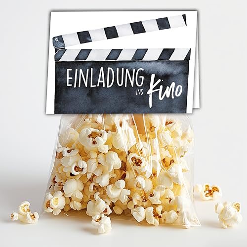 CALLUNA 6 Einladungskarten-Sets zum Basteln moderne gestaltete Bastelvorlage für die Kino-Einladung Einladung zur Geburtstagsfeier Geburtstagseinladungen Partyeinladungen zum Kino-Erlebnis