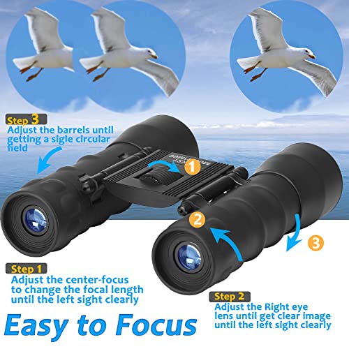 Anourney 12X32 Professional Hd Compact Binoculars, Large Eyepiece Binocular For Adults Kids, Easy Focus Binoculars For Bird Watching, Hiking, Traveling, Outdoor Scenery And Sports Events #TOP4