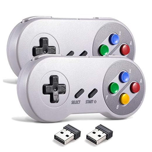 miadore 2 Pack Wireless USB Controller für SNES Emulator/Games, 2.4GHz USB Gamepad Joystick SNES Game Controller für Windows PC,Mac,Linux Genesis Raspberry Pi Retropie