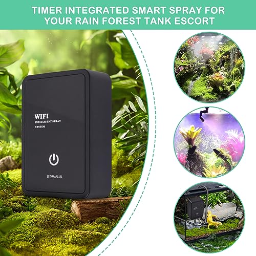 Nizirioo Intelligentes Reptilien-Benebelungssystem: Automatisches Zerstäuber für Chameleons,Reptilien-Luftbefeuchter Nebelsystem für Reptilien,Indoor Pflanzenbewässerungssystem,Terrarien Nebelsystem