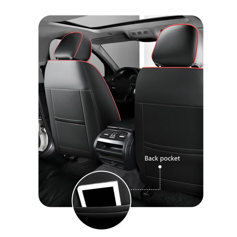 Fundas para Asientos de Coche para Mercedes-Benz EQE SUV 2022–2026, Juego Completo de Fundas para Asientos, Fundas de Cuero para Asientos,Black