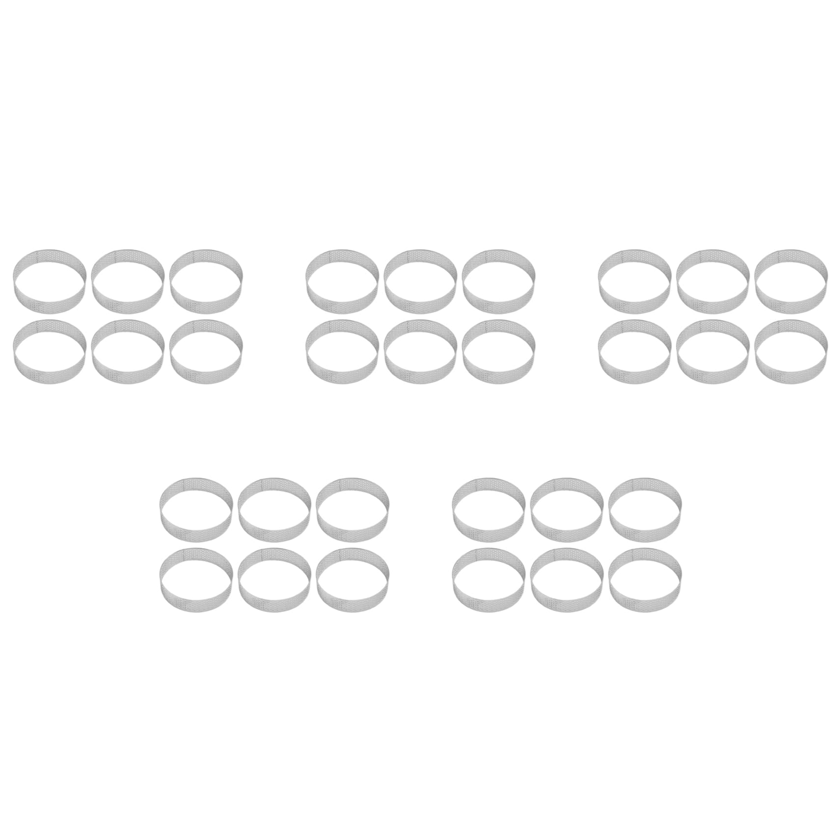 Hndhbfgrt 30 Pack Stainless Steel Tart Rings, Heat- Perforated Cake Mousse Ring,Cake Ring Mold,Round Cake