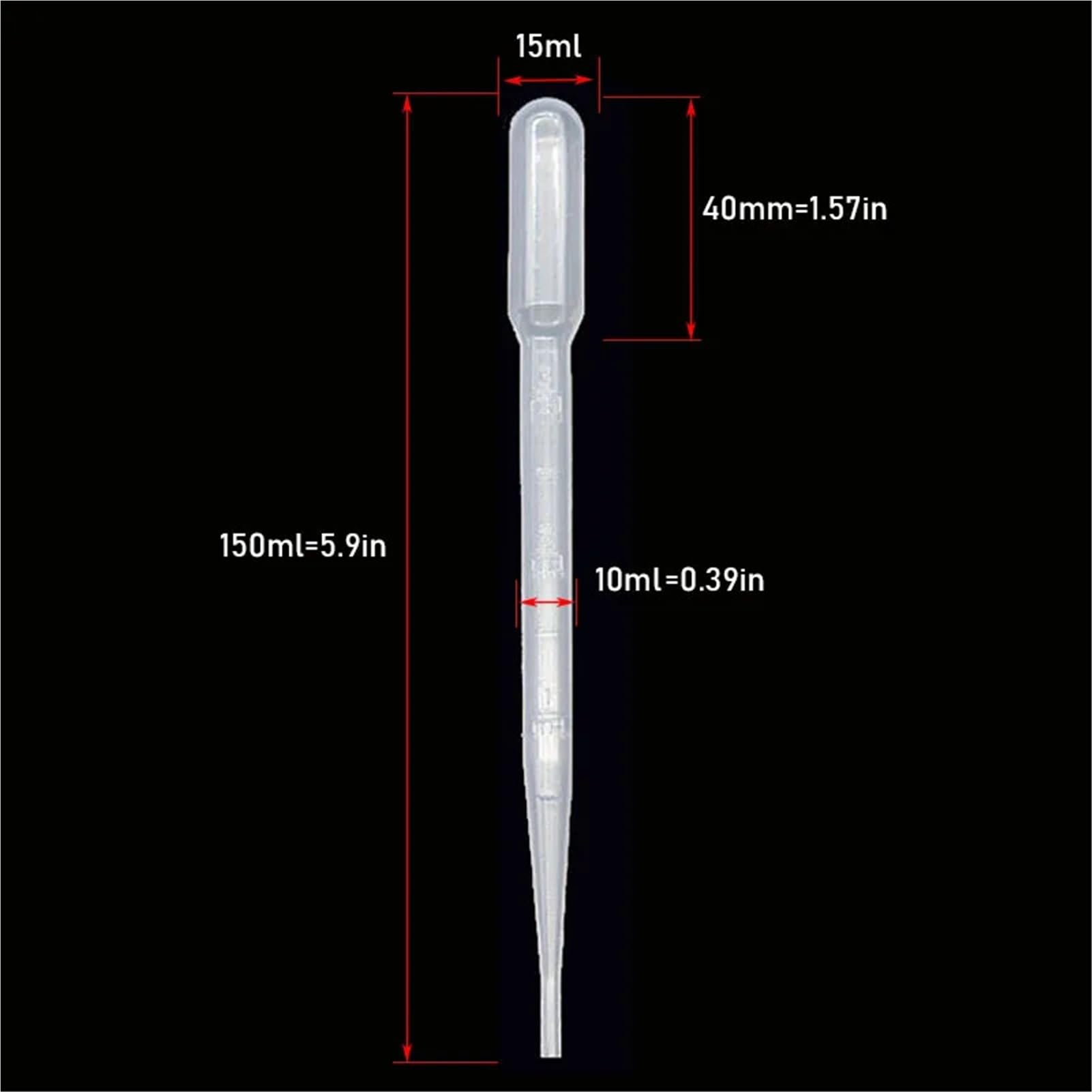 pipeta de laboratorio 1000 pipetas transparentes de plástico desechables de 10/5/3/2/1/0,5/0,2 ml, escala de pipeta.(0.5ML)