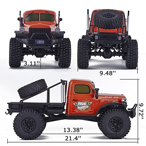 Image of BEEZRC RocHobby 1 /10 Atlas RC Crawler, 4WD with Lighting, 2.4GHz RC Rock Truck, Off Road Hobby Grade, Remote Control Car for Adults, Need to Complete with Battery (Red)