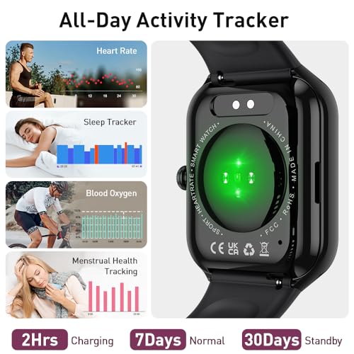 Smart Watch for Men Women Answer/Make Calls, 1.96" HD Smartwatch, Fitness Watch with Heart Rate/Sleep Monitor/Pedometer, 110+ Sports Activity Trackers, IP68 Waterproof Fitness Tracker for iOS Android - Image 6