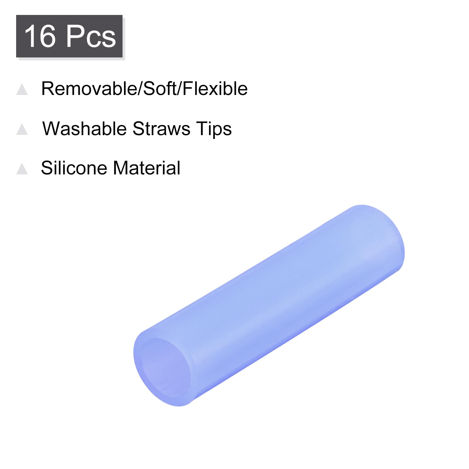 uxcell 8 punte in silicone per cannuccia, coperture in metallo, morbide