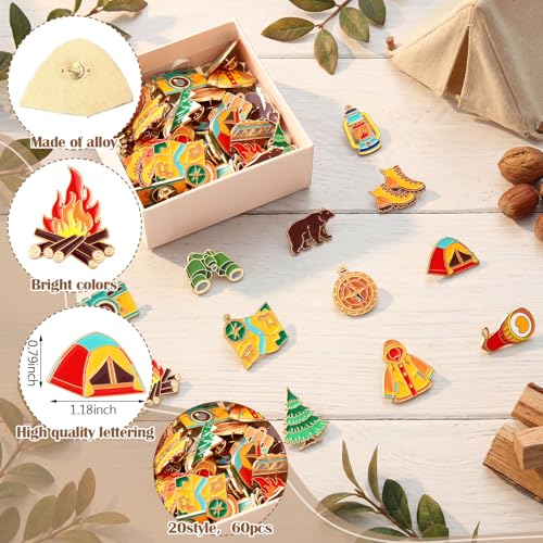 Image of Landical 60 Pcs Western Lapel Enamel Pins Bulk Silly Goose Derby Horse Camping Coastal Cowgirl Cowboy Hat Pins for Clothing Bag Truck Hat Decor Jewelry Party Favors Gift