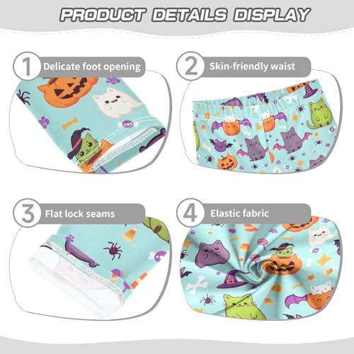 senya Girls Printed Leggings Yoga Pants Wings Cat Pumpkin Pattern for Kids in 4t to 10 Years, 4T3