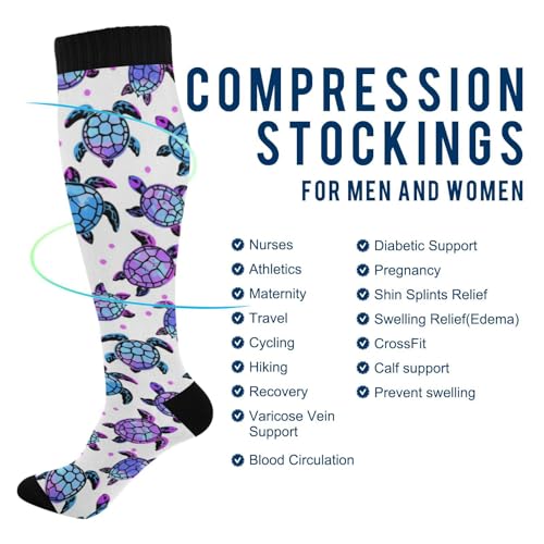 Image of Pigsaly Womens Compression Socks Yellow Stars Funny Brown Capybara Knee High Socks Athletic Tube Sock Outdoor Sport Socks