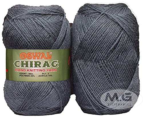Image of M.G ENTERPRISE Os wal Chirag Light Mouse Grey 200 GMS Wool Ball Hand Knitting Wool /Art Craft Soft Fingering Crochet Hook Yarn, Needle Knitting Yarn Thread Dyed-SART-AJEG