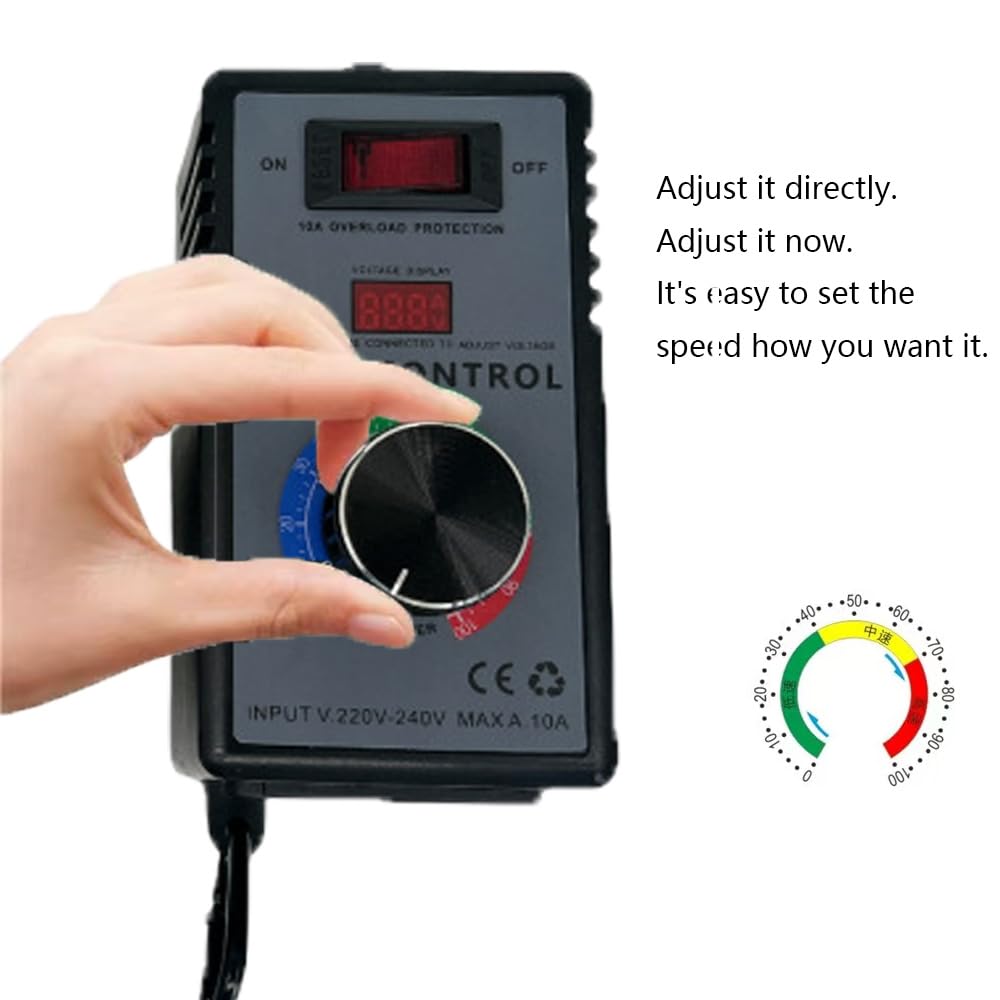Toerentalregelaar, AC 230 V, 10 A, 4000 W, motorspanningsregelaar, toerentalregelaar, frequentieomvormer, temperatuur, toerentalregelaar met overbelastingsbeveiliging voor haakse slijpers, glazen Toerentalregelaar, AC 230 V, 10 A, 4000 W, motorspanningsregelaar, toerentalregelaar, frequentieomvormer, temperatuur, toerentalregelaar met overbelastingsbeveiliging voor haakse slijpers, glazen