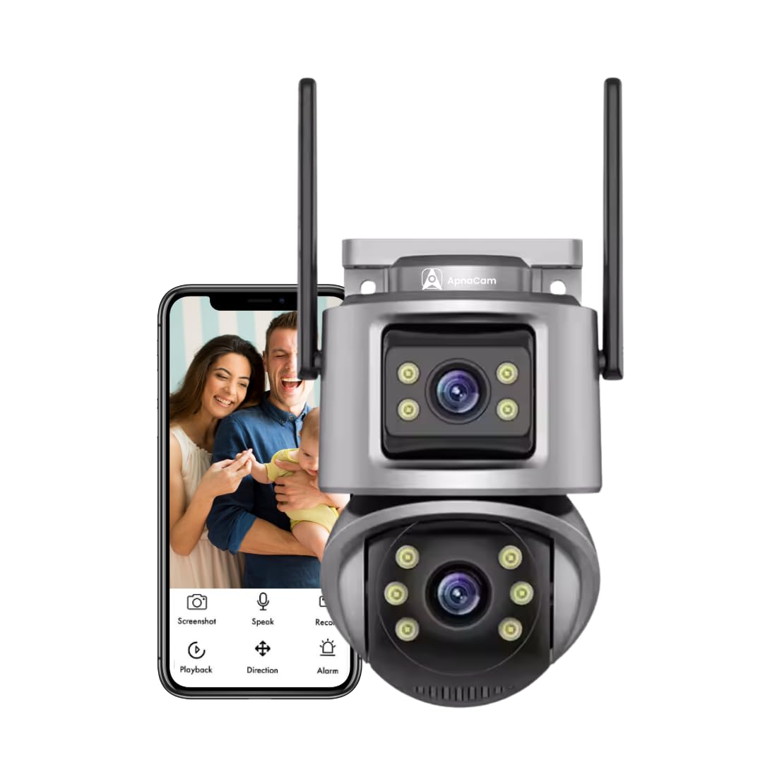 ApnaCam 6MP Dual Lens Outdoor Smart WiFi Wireless IP CCTV Security Camera | Colored Night Vision | 2-Way Audio | Motion Track | Cruise Mode | Support 128GB Micro SD Card Slot (ISCEE Support)-image-36