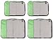 Amazon Basics 4 Piece Packing Travel Organizer Zipper Cubes Set, Medium (2) and Large (2), Green