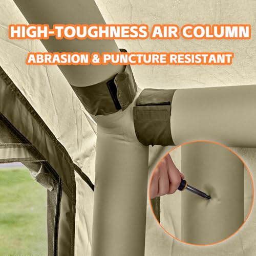 Image of Inflatable Tents for Camping,Easy Blow Up Tent with Hand Pump,4 Seasons Waterproof Air Inflatable Camping Tent House for Family Weekend Camping