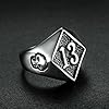 Lucky Number 13 Ring Biker Style Stainless Steel Skull Rings Men's Vintage Silver Gold Jewelry Classic Fashion Present #4