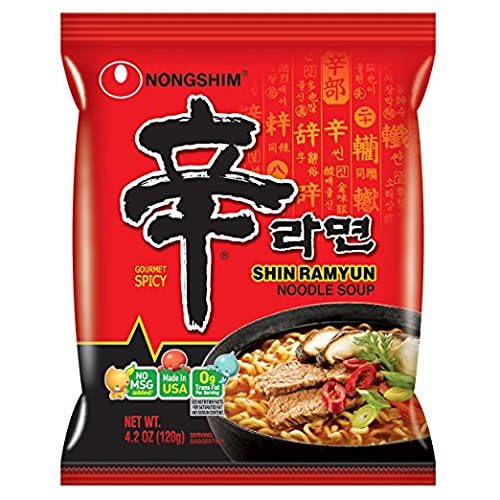 Nong Shim Shin Noodle Ramyun, Gourmet Spicy Picante, 4.2-Ounce Packages