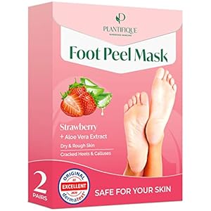 Plantifique Foot Peel 2 Pack – Mask Foot Mask Dermatologically Tested Repair Heels & Removes Dry Dead Skin for Soft Baby Feet – Exfoliating Peel Mask for Hard Skin Peeling – Valentines gifts