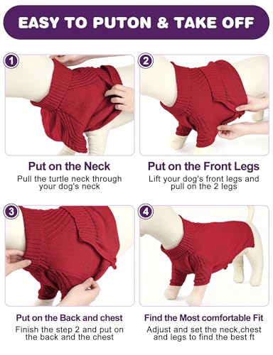 Image of Dog Sweaters for Small Medium Large Dog, Classic Turtleneck Pet Clothes Warm Thermal Doggy Winter Coat, Thick Double Knitting Collar Pullover Cold Weather Puppy Jacket for Indoor & Outdoor Wear