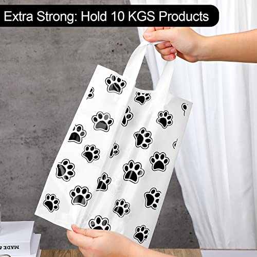 Tudomro 150 Pcs Boutique Bags Bulk 10 x 13 Inch Plastic Merchandise Bag Reusable Shopping Gifts Bags with Handles for Small Business, Retail, Merchandise, Wedding Birthday Party Favor(Paw Pattern) by Tudomro - Image 4