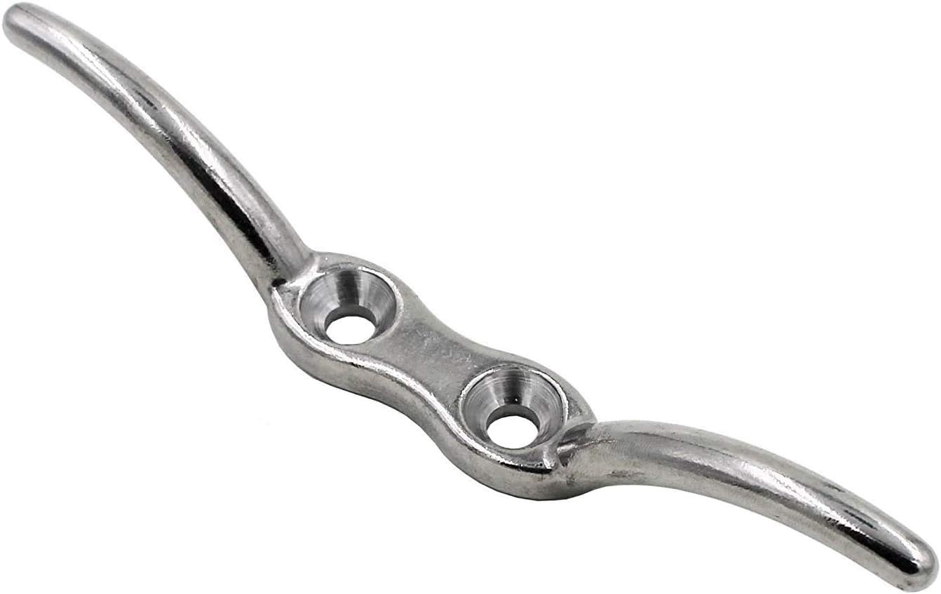 Flag Halyard Rope Cleat 112mm Blind tie Marine Grade Stainless Steel A4 316 Pack of 4
