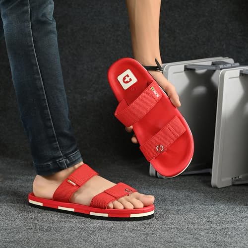 Image of DOCTOR HEALTH SUPER SOFT Men's Casual Slippers with Soft Cushioned Sole, Double Strap with Toe Loop Design, Lightweight Anti-Slip Everyday Wear Slippers for Home and Outdoor Use