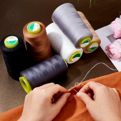 DICOSMETIC 6 Rollos Hilos para Overlock de 6 Colores, 18000 Yardas, Hilos de Poliéster para Máquina de Coser miniatura 3