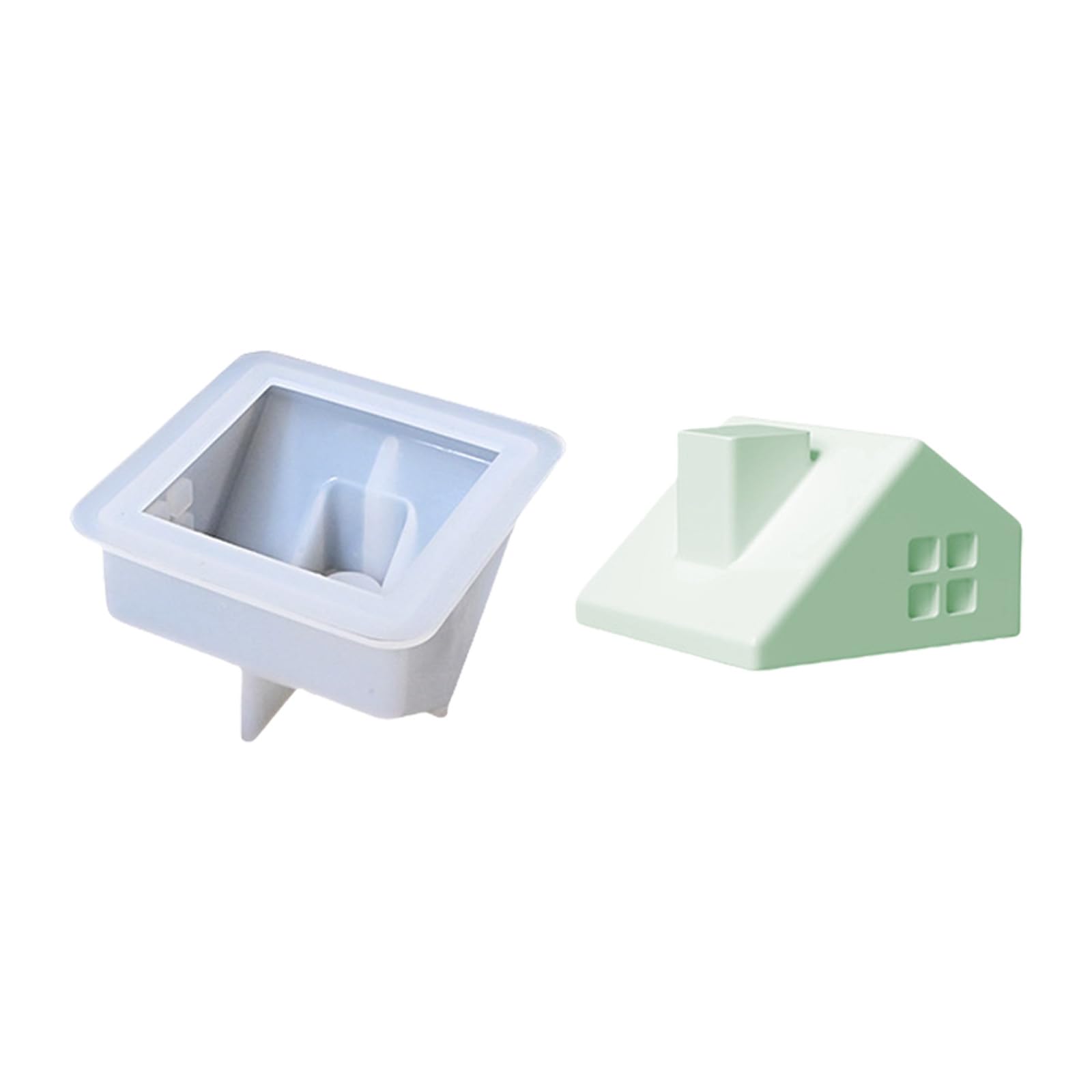 HUANGING Silicone Molds Chimney House Cup Storage Jar Plasters Epoxy Resin Storage Jar