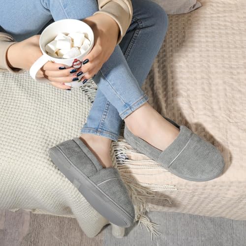 ULTRAIDEAS Women's Grace Closed Back Slippers, Memory Foam Loafer House Shoes with Rubber Sole2