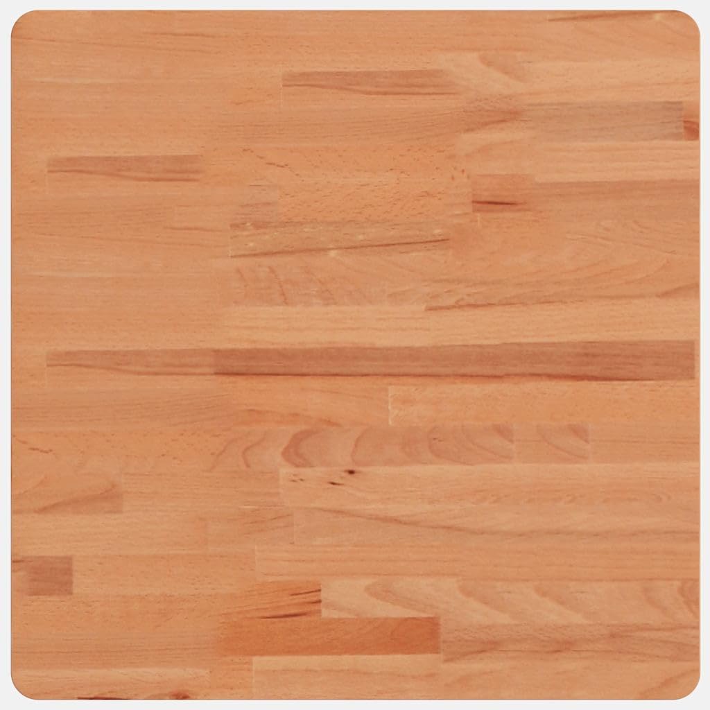 Mensola per lavabo da parete, in acciaio e legno massiccio di faggio, 50 x 50 x 2,5 cm, ripiano sospeso per bagno, salvaspazio e robusto