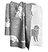 Produktbild JOWOLLINA Wendedecke Wolldecke Plaid Kuscheldecke 100% Wolle 130x200 cm (Hund Melange Grau)